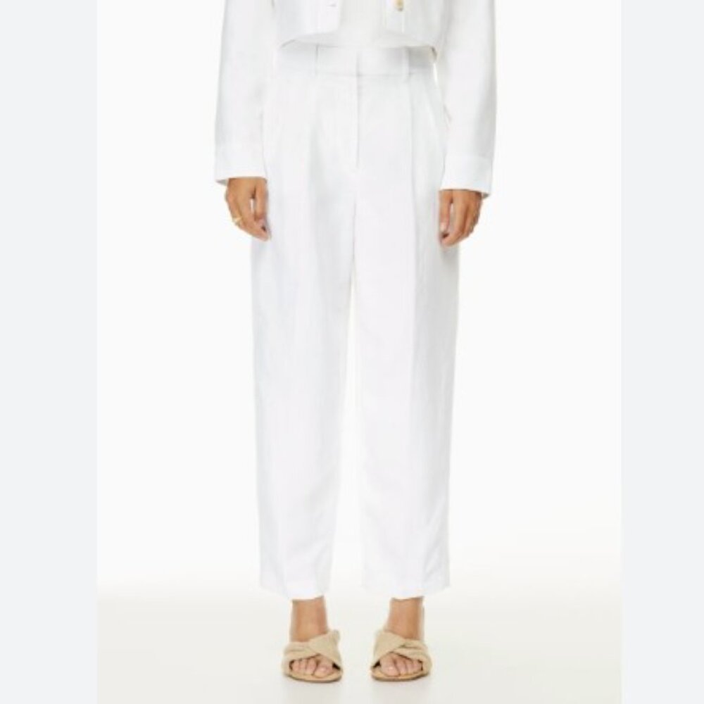 Aritzia White Carrot Linen Pant - Picture 2 of 7